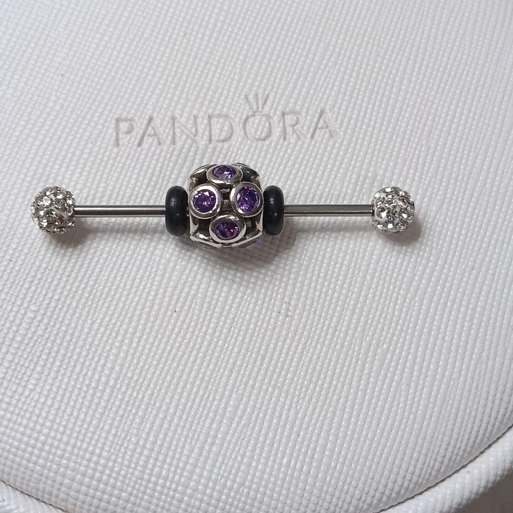 Pandora 1 Vintage Stirling Silver Purple CZ Whimsical Lights Charm.(2 Available)